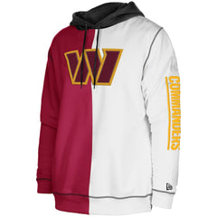 Washington Commanders New Era Third Down Split Raglan Pullover Hoodie Burgundy/White