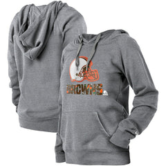 Cleveland Browns New Era Women's Floral Raglan Pullover Hoodie Gray
