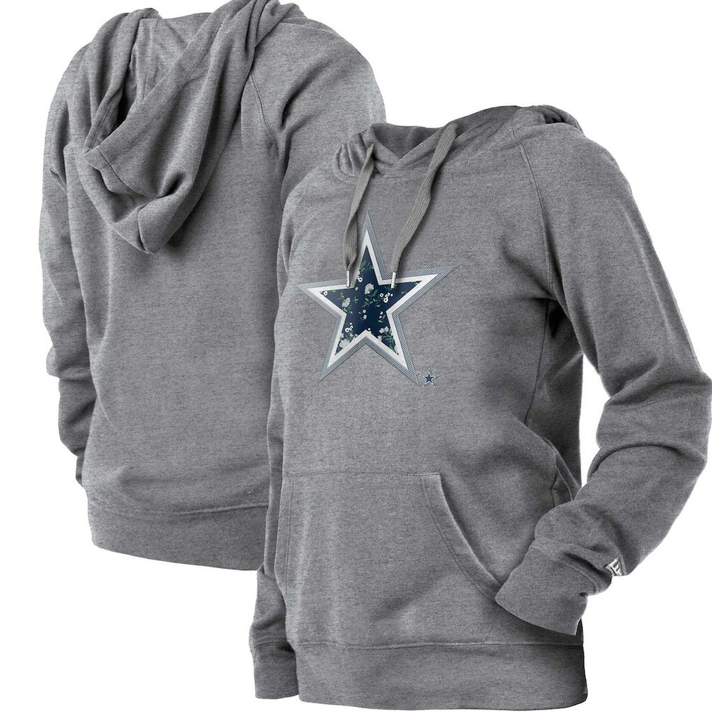 Dallas Cowboys New Era Women's Floral Raglan Pullover Hoodie Gray