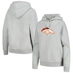 Denver Broncos New Era Women's Floral Raglan Pullover Hoodie Gray