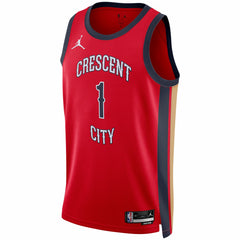 Zion Williamson New Orleans Pelicans Jordan Brand Unisex Swingman Jersey Statement Edition Red