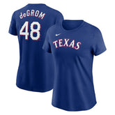 Jacob deGrom Texas Rangers Nike Women's 2023 Name & Number T-Shirt - Royal - Nike Online
