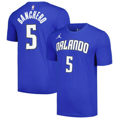 Paolo Banchero Orlando Magic Jordan Brand 2022/23 Statement Edition Name & Number T-Shirt Blue