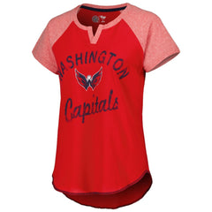 Washington Capitals Starter Women's Grand Slam Raglan Notch Neck T-Shirt - Red - NHL 5271940