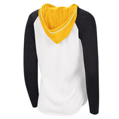 Pittsburgh Penguins G-III 4Her by Carl Banks Women's MVP Raglan Lightweight Hooded T-Shirt - White/Heather Black - NHL 5271970