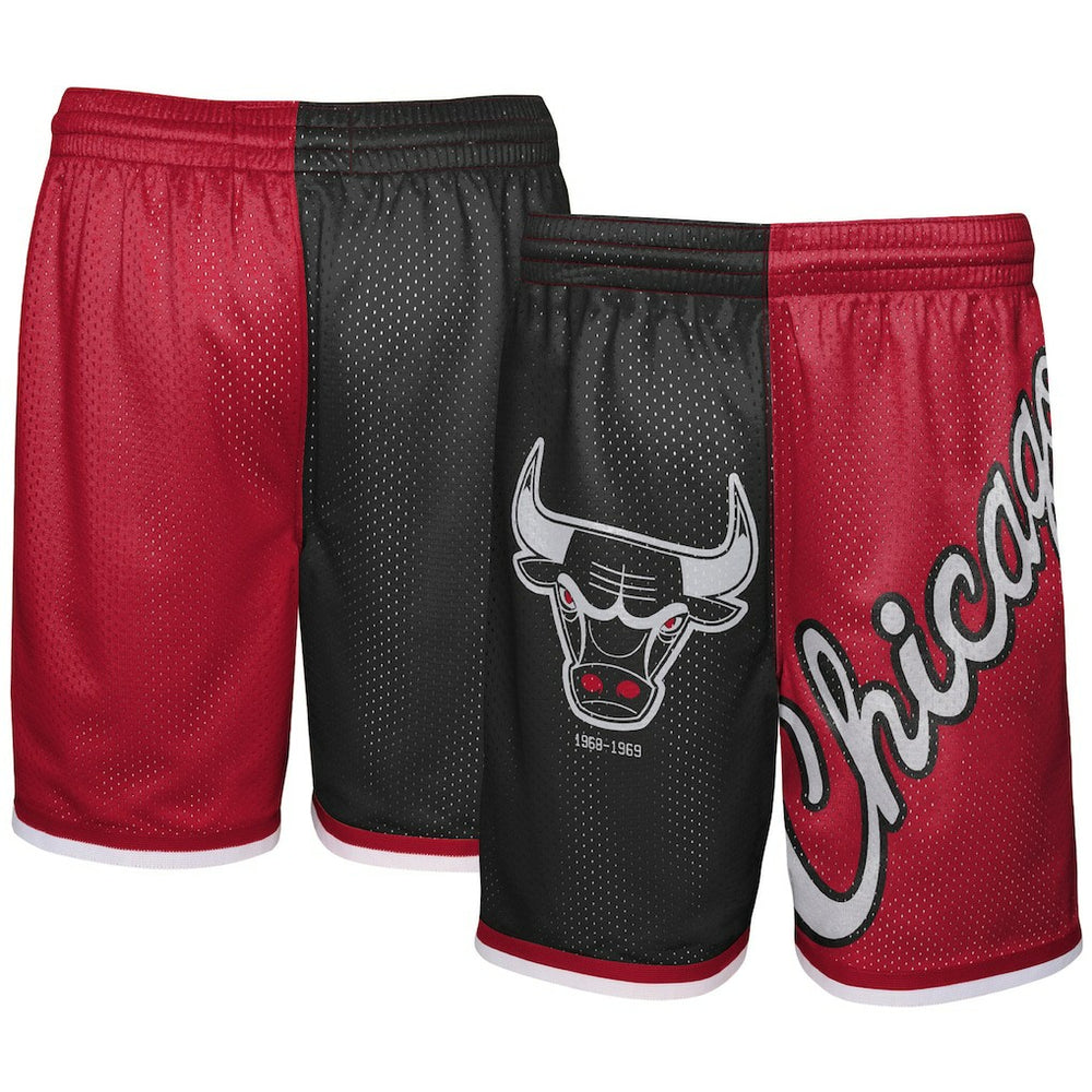Chicago Bulls Youth Hardwood Classics Big Face 5.0 Shorts Black/Red | Mitchell & Ness
