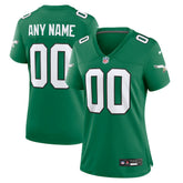 Nike Philadelphia Eagles Women's Alternate Custom Game Jersey Kelly Green