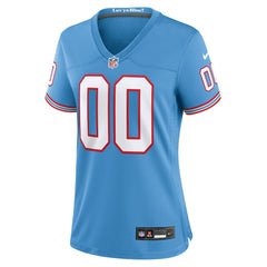 Nike Tennessee Titans Women's Oilers Throwback Custom Game Jersey Light Blue