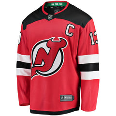Nico Hischier New Jersey Devils Fanatics Captain Patch Home Breakaway Jersey - Red - NHL 5275447