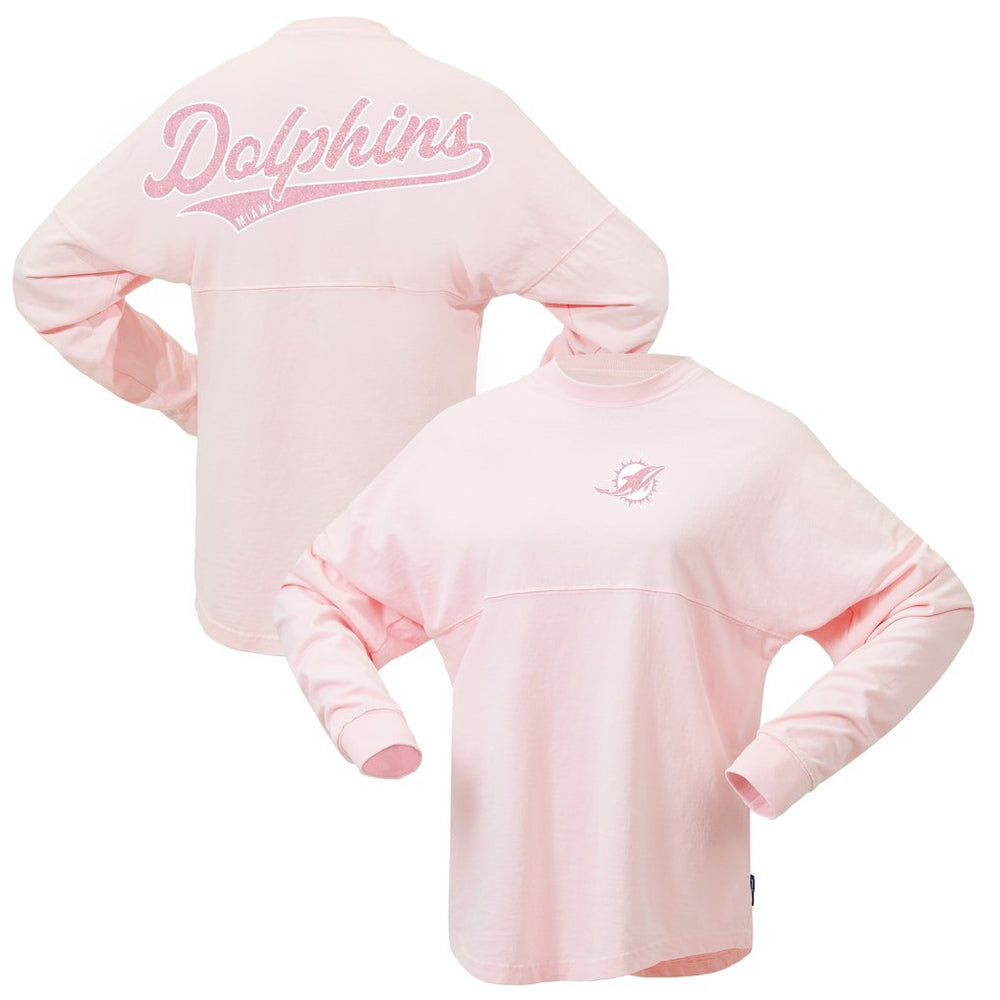 Fanatics Miami Dolphins Women's Millennial Spirit Jersey T-Shirt Pink