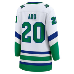 Sebastian Aho Carolina Hurricanes Fanatics Women's Throwback Breakaway Jersey - White - NHL 5278007