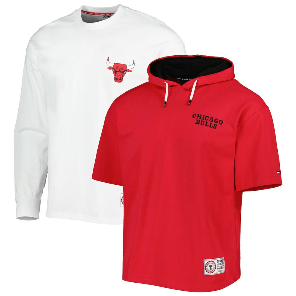 Chicago Bulls Tommy Jeans Matthew 2-In-1 T-Shirt & Hoodie Combo Set Red/White