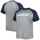 Seattle Kraken Big & Tall Logo Raglan T-Shirt - Heather Gray - NHL 5281596