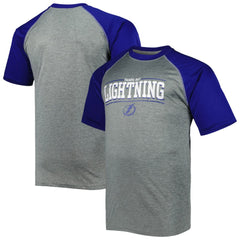 Tampa Bay Lightning Big & Tall Logo Raglan T-Shirt - Heather Gray - NHL 5281598