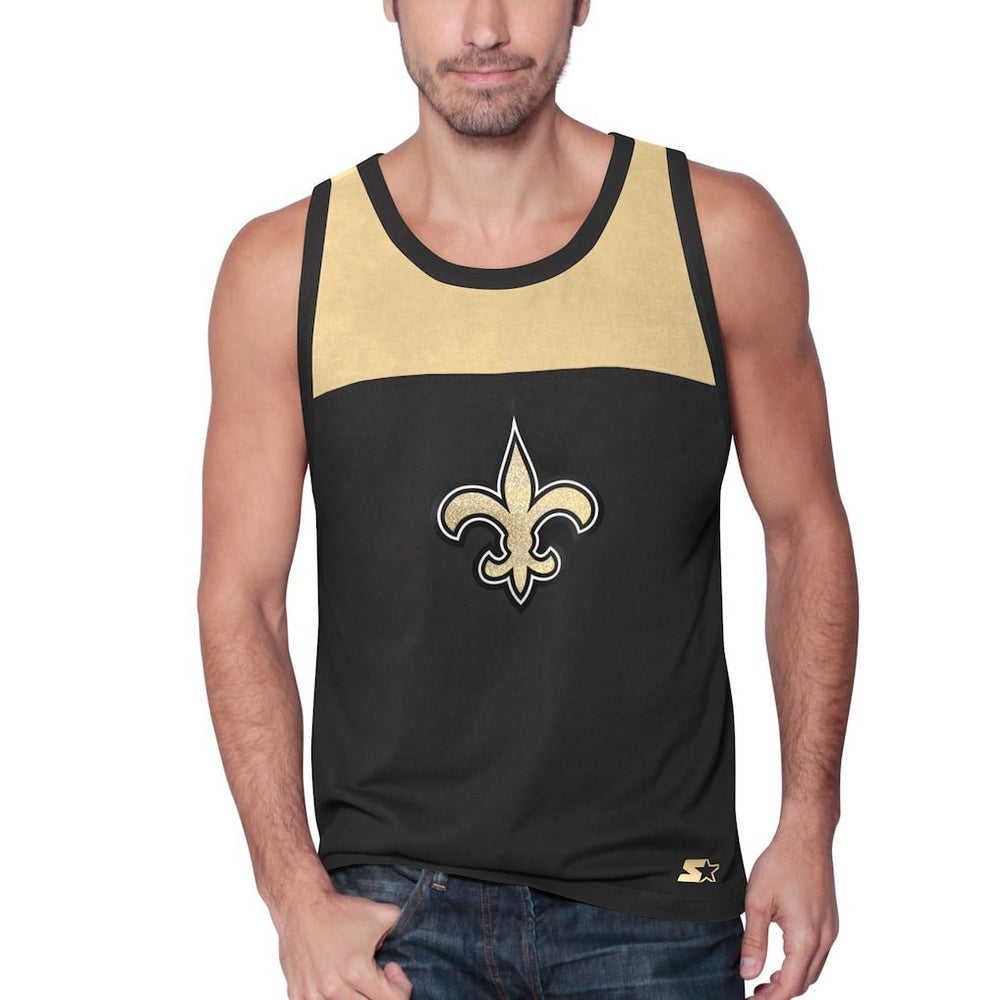 New Orleans Saints Starter Logo Touchdown Fashion Tank Top Black/Gold