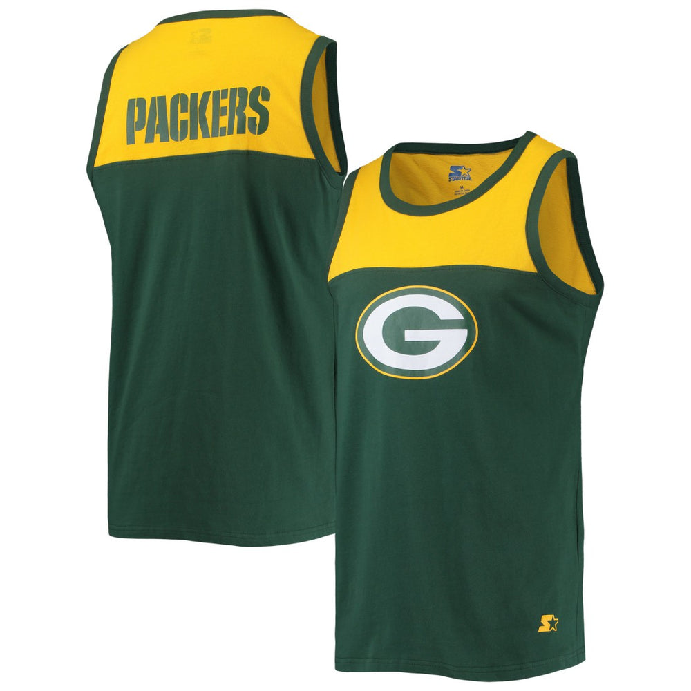 Green Bay Packers Starter Logo Touchdown Fashion Tank Top Green/Gold