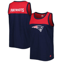 New England Patriots Starter Logo Touchdown Fashion Tank Top Navy/Red