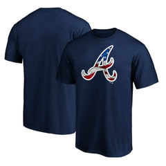 Atlanta Braves Team Banner Wave T-Shirt - Navy - MLB Sale