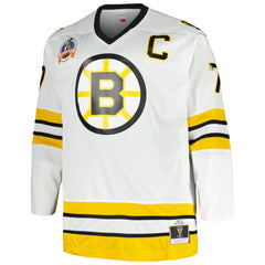 Ray Bourque Boston Bruins Mitchell & Ness Big & Tall Captain Patch Blue Line Player Jersey - White - NHL 5283114