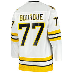 Ray Bourque Boston Bruins Mitchell & Ness Big & Tall Captain Patch Blue Line Player Jersey - White - NHL 5283114