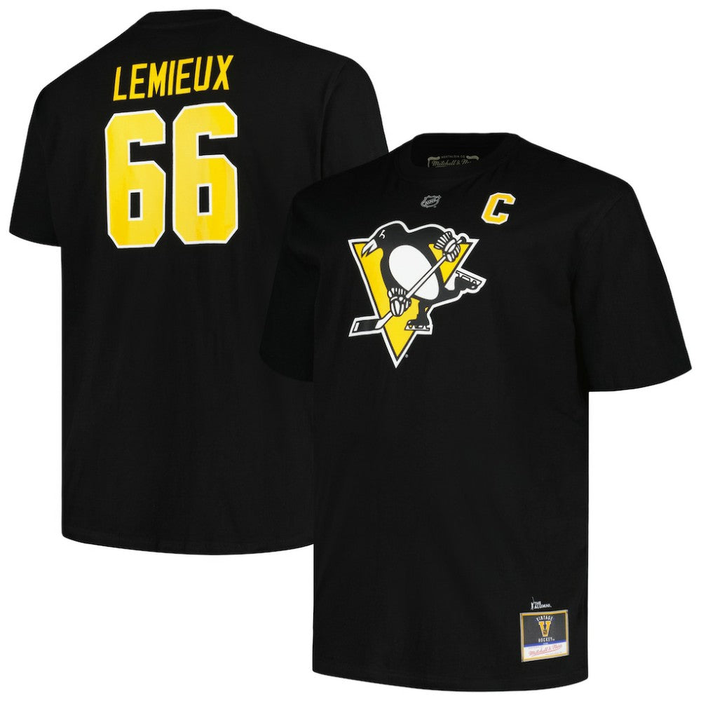 Mario Lemieux Pittsburgh Penguins Mitchell & Ness Big & Tall Name & Number T-Shirt - Black - NHL 5283193