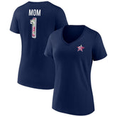Houston Astros Women's Team Logo Mother's Day V-Neck T-Shirt - Navy - MLB Sale
