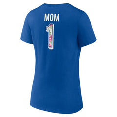 Los Angeles Dodgers Women's Team Logo Mother's Day V-Neck T-Shirt - Royal - MLB Sale