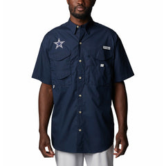Columbia Dallas Cowboys Bonehead Team Button-Up Shirt Navy