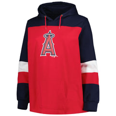 Los Angeles Angels Women's Plus Size Colorblock Pullover Hoodie - Red - MLB Discount