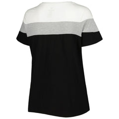 Chicago White Sox Women's Plus Size Colorblock T-Shirt - Black/Heather Gray - MLB Discount
