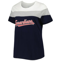 Cleveland Guardians Women's Plus Size Colorblock T-Shirt - Navy/Heather Gray - MLB Online