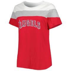 Los Angeles Angels Women's Plus Size Colorblock T-Shirt - White/Red - MLB Discount