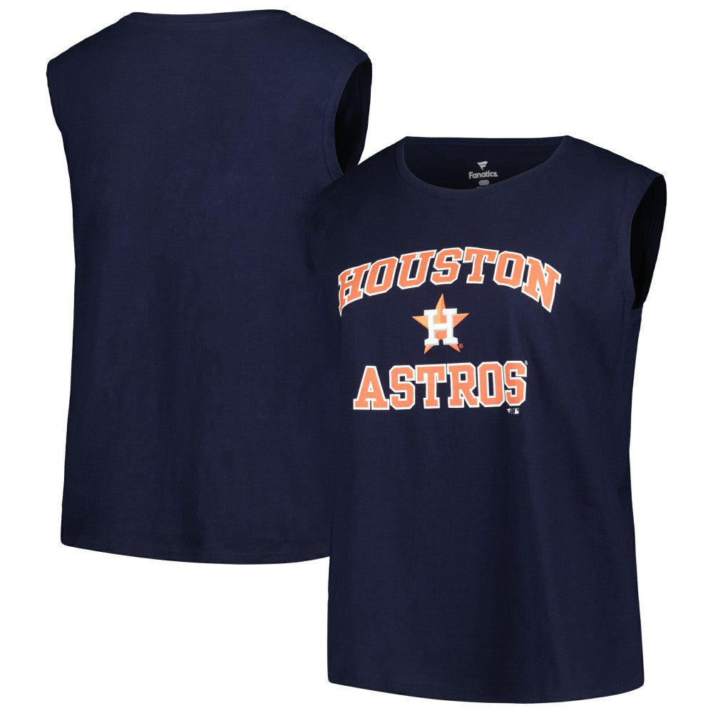 Houston Astros Profile Women's Plus Size Tank Top - Navy - MLB Lifestyle