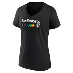 San Francisco Giants Profile Women's Plus Size Pride V-Neck T-Shirt - Black - MLB Discount