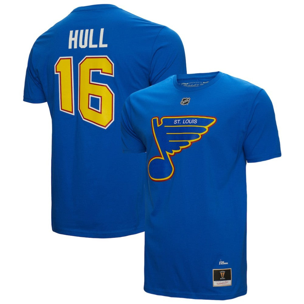 Brett Hull St. Louis Blues Mitchell & Ness Name & Number T-Shirt - Blue - NHL 5291303