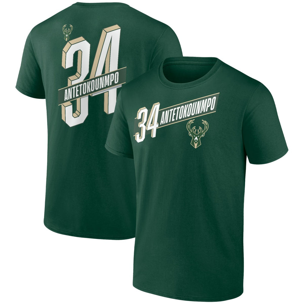 Giannis Antetokounmpo Milwaukee Bucks Full-Court Press Name & Number T-Shirt Green
