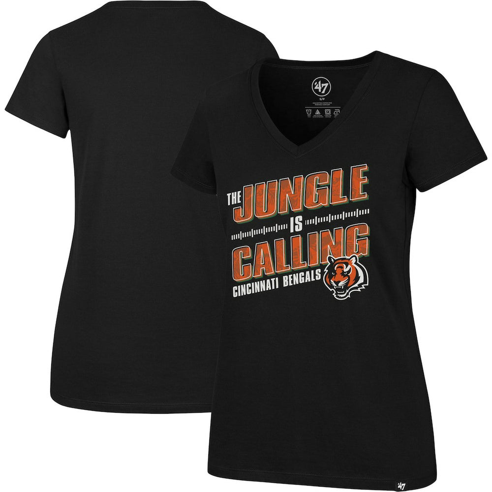 47 brand Cincinnati Bengals '47 Women's Team Regional Ultra Rival V-Neck T-Shirt Black