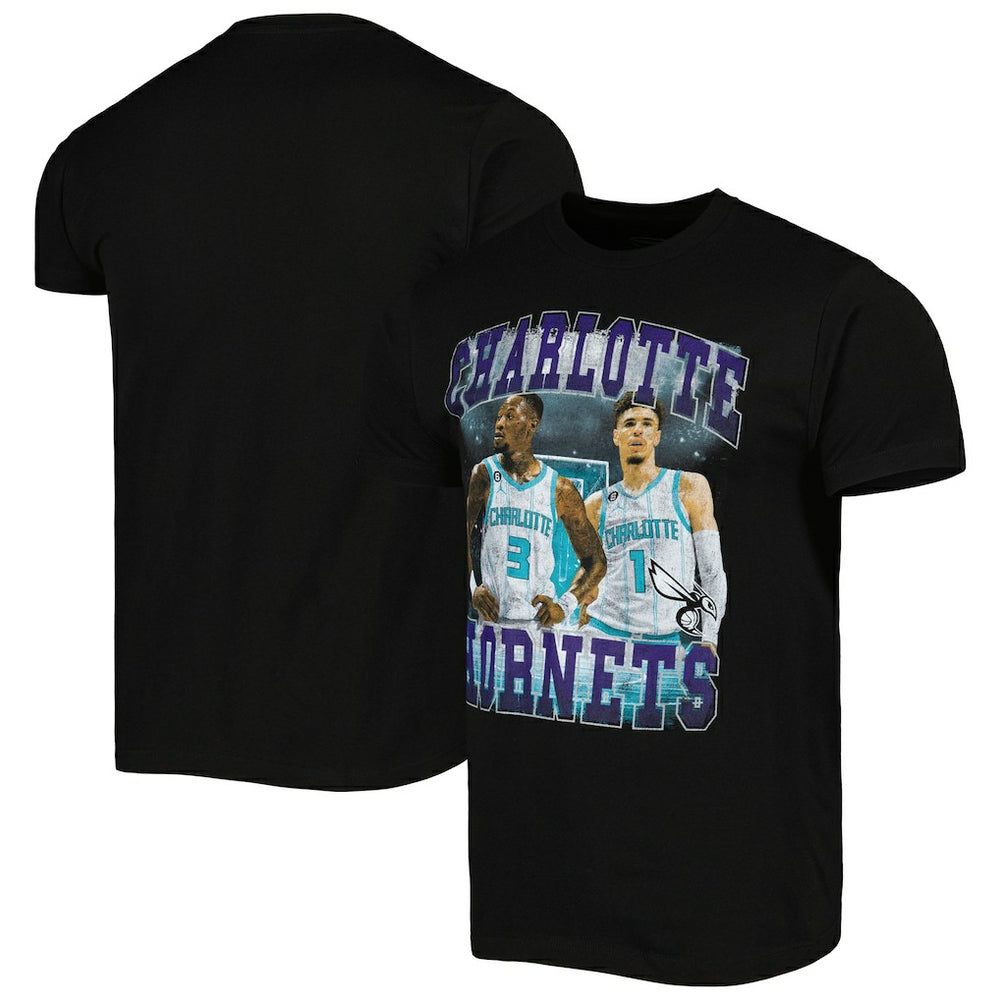 LaMelo Ball & Terry Rozier Charlotte Hornets Stadium Essentials Unisex Player Duo T-Shirt Black