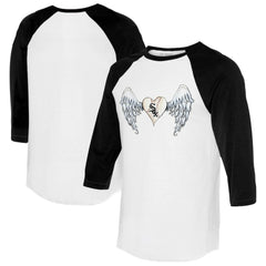 Chicago White Sox Tiny Turnip Women's Angel Wings 3/4-Sleeve Raglan T-Shirt - White/Black - MLB Lifestyle