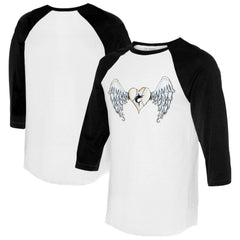 Miami Marlins Tiny Turnip Women's Angel Wings 3/4-Sleeve Raglan T-Shirt - White/Black - MLB Online
