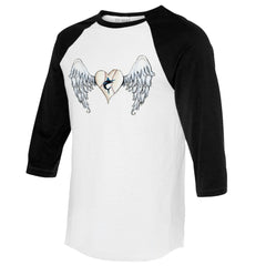 Miami Marlins Tiny Turnip Women's Angel Wings 3/4-Sleeve Raglan T-Shirt - White/Black - MLB Online