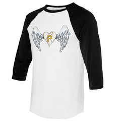 Pittsburgh Pirates Tiny Turnip Women's Angel Wings 3/4-Sleeve Raglan T-Shirt - White/Black - MLB on Sale