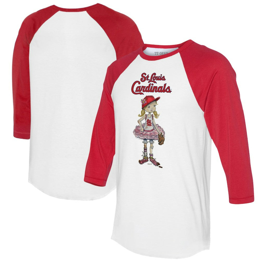 St. Louis Cardinals Tiny Turnip Women's Babes 3/4-Sleeve Raglan T-Shirt - White/Red - MLB Discount