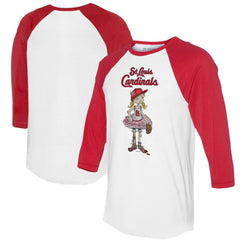 St. Louis Cardinals Tiny Turnip Women's Babes 3/4-Sleeve Raglan T-Shirt - White/Red - MLB Discount