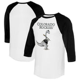 Colorado Rockies Tiny Turnip Women's Bronto 3/4-Sleeve Raglan T-Shirt - White/Black - MLB on Sale