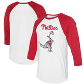 Philadelphia Phillies Tiny Turnip Women's Bronto 3/4-Sleeve Raglan T-Shirt - White/Red - MLB Online