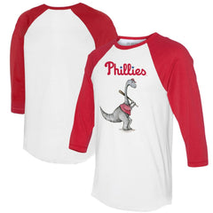 Philadelphia Phillies Tiny Turnip Women's Bronto 3/4-Sleeve Raglan T-Shirt - White/Red - MLB Online