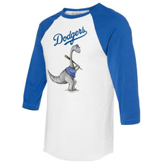 Los Angeles Dodgers Tiny Turnip Women's Bronto 3/4-Sleeve Raglan T-Shirt - White/Royal - MLB Discount