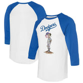 Los Angeles Dodgers Tiny Turnip Women's Bubbles 3/4-Sleeve Raglan T-Shirt - White/Royal - MLB on Sale