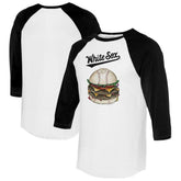 Chicago White Sox Tiny Turnip Women's Burger 3/4-Sleeve Raglan T-Shirt - White/Black - MLB Discount